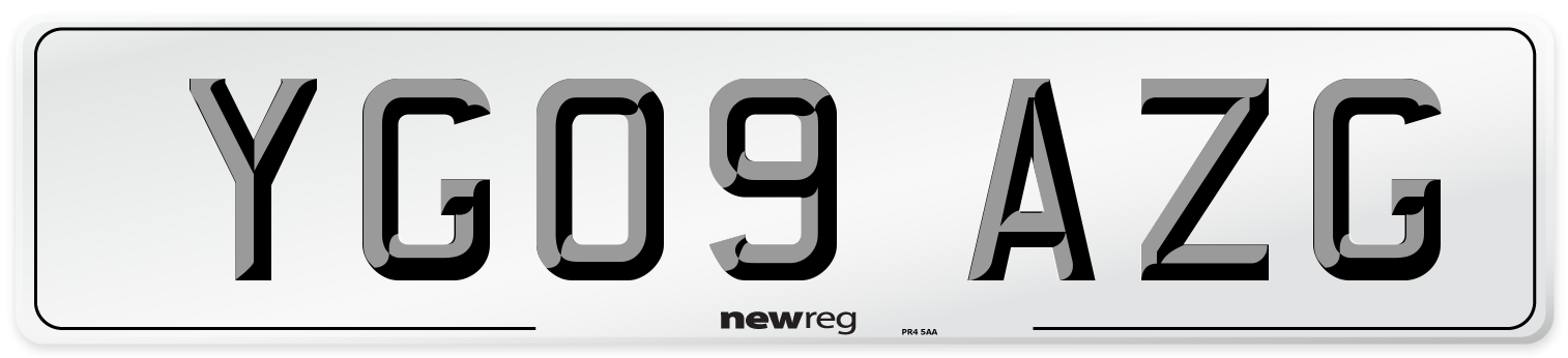 YG09 AZG Number Plate from New Reg